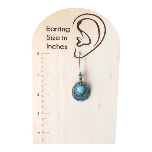 Unique Ethnic Boho Style Beaded Bronze Turquoise Classic Drop Earrings - Picture 11 of 11